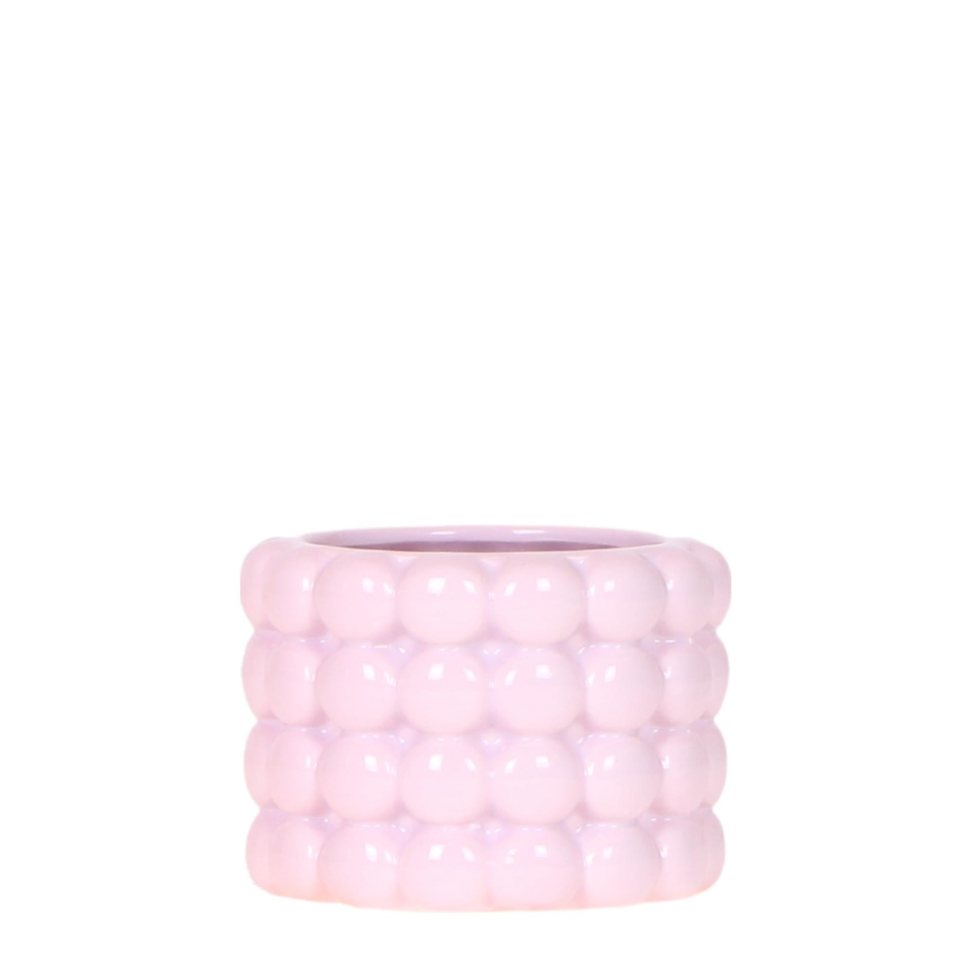 Ziertopf Poppy – Pink – Ø6cm – Kleiner Keramik Blumentopf in glänzendem Rosaton – Stilvoller Übertopf für Mini-Zimmerpflanzen, Sukkulenten & Kakteen – Plant