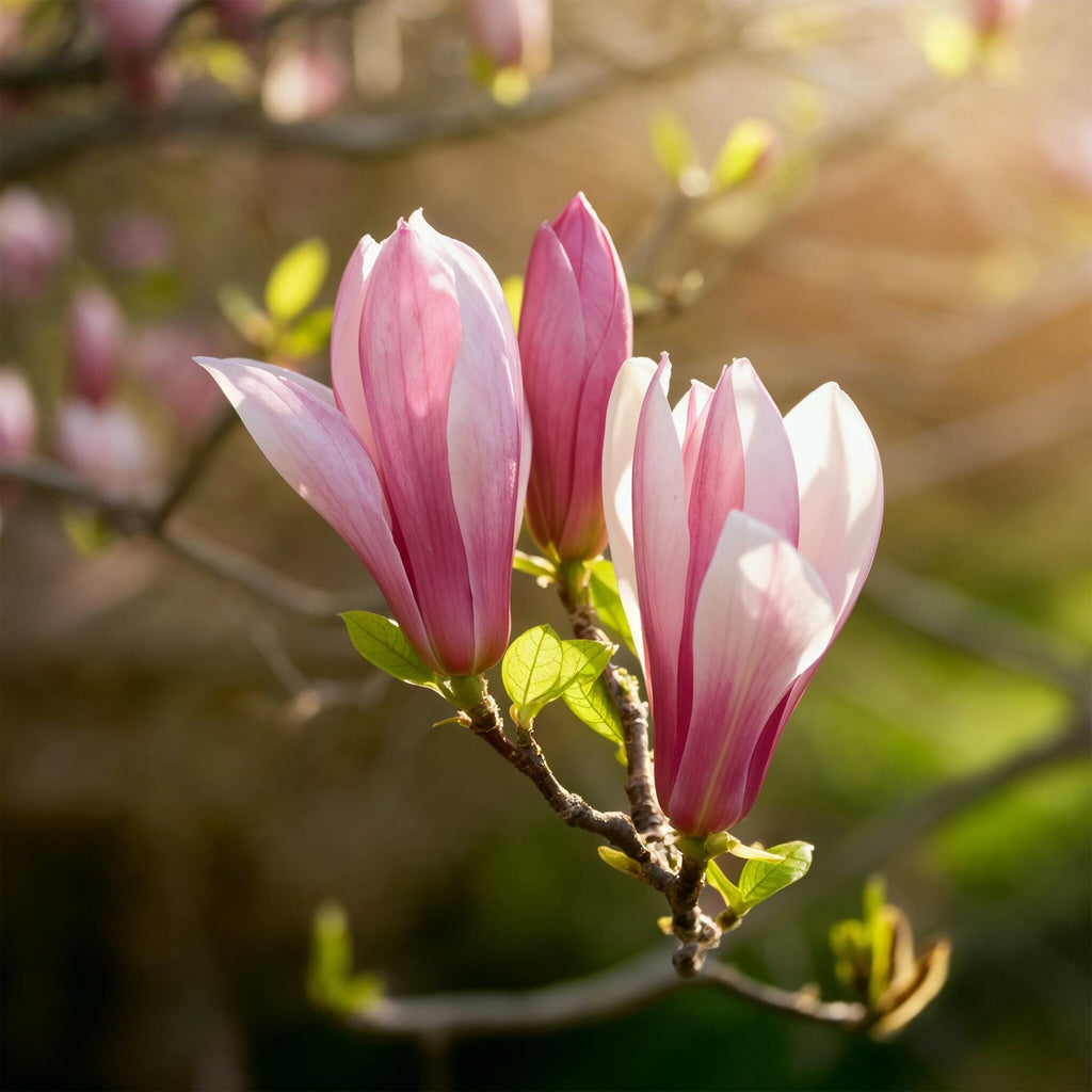Magnolia Ricki – 12cm – Höhe ca. 30cm – Laubabwerfende Magnolie mit rosa Frühlingsblüten – Pflegeleicht für Beet, Balkon & Terrasse – Plant