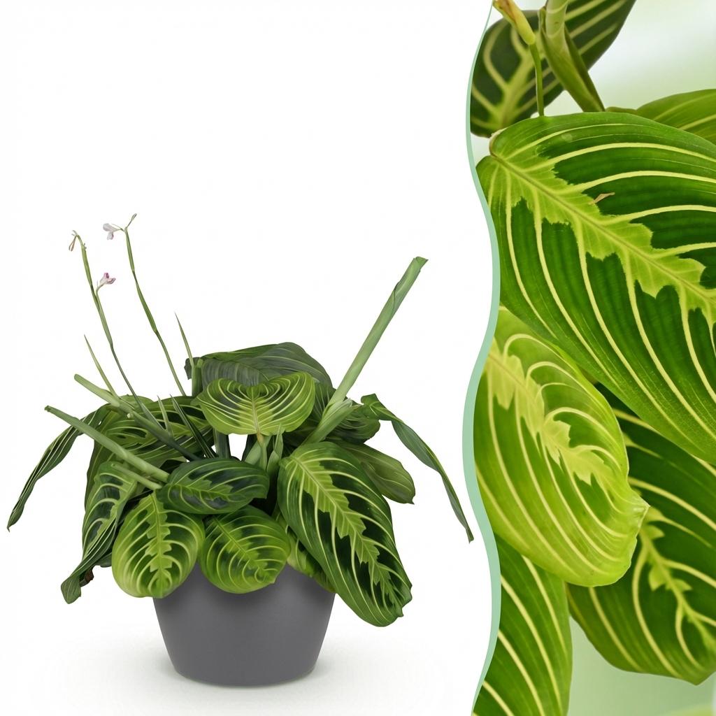 Maranta Fascinator Lemon Lime Zimmerpflanze Mit Grauem Topf Ø12cm Höhe ca.25cm Gebetspflanze Grün Haustierfreundlich Pflegeleicht