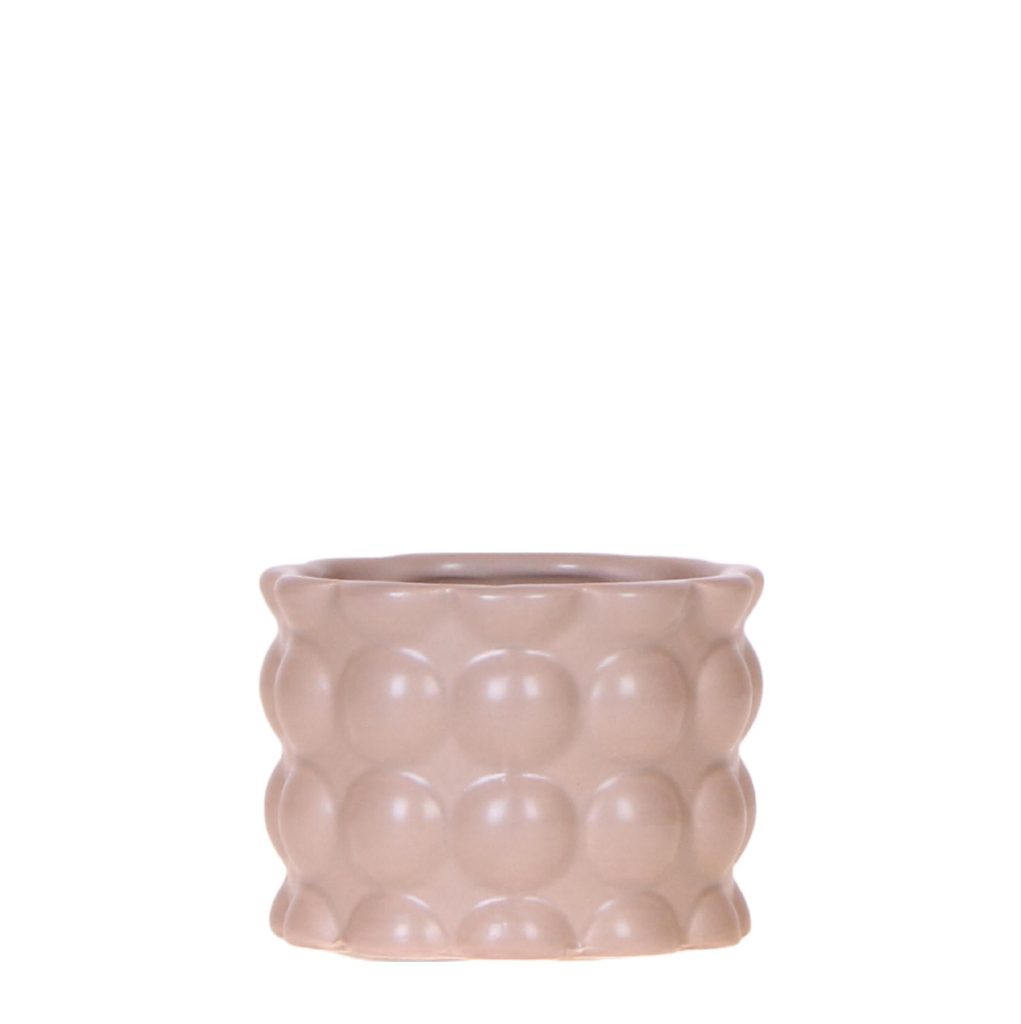Blumentopf Cotton – Sand – Ø6cm – Kleiner Keramik Pflanztopf in matter Optik – Stilvoller Übertopf im Slow Living Design für Mini – Plant