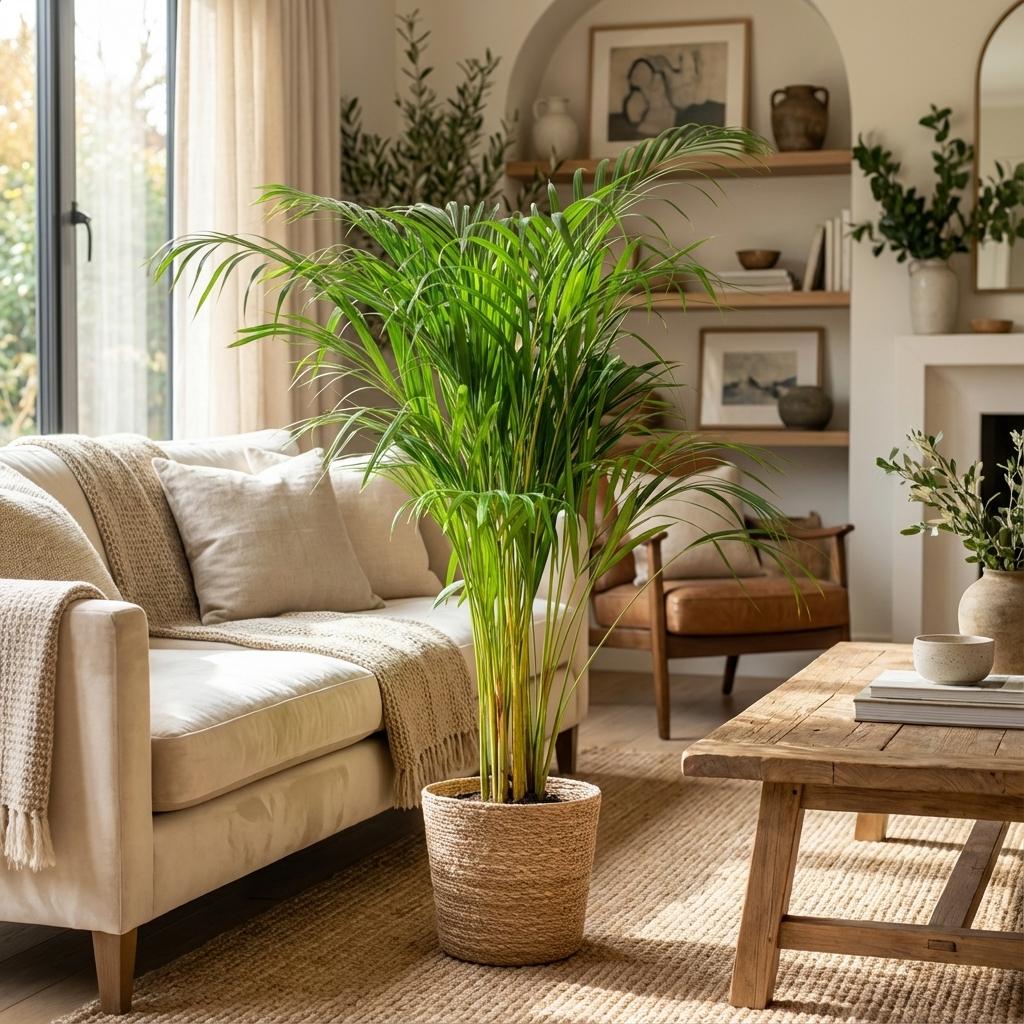 Goldpalme Dypsis Lutescens Areca Zimmerpflanze 90-100cm Ø21cm Pflegeleichte Grünpflanze für Wohnzimmer Büro & Wintergarten – Plant