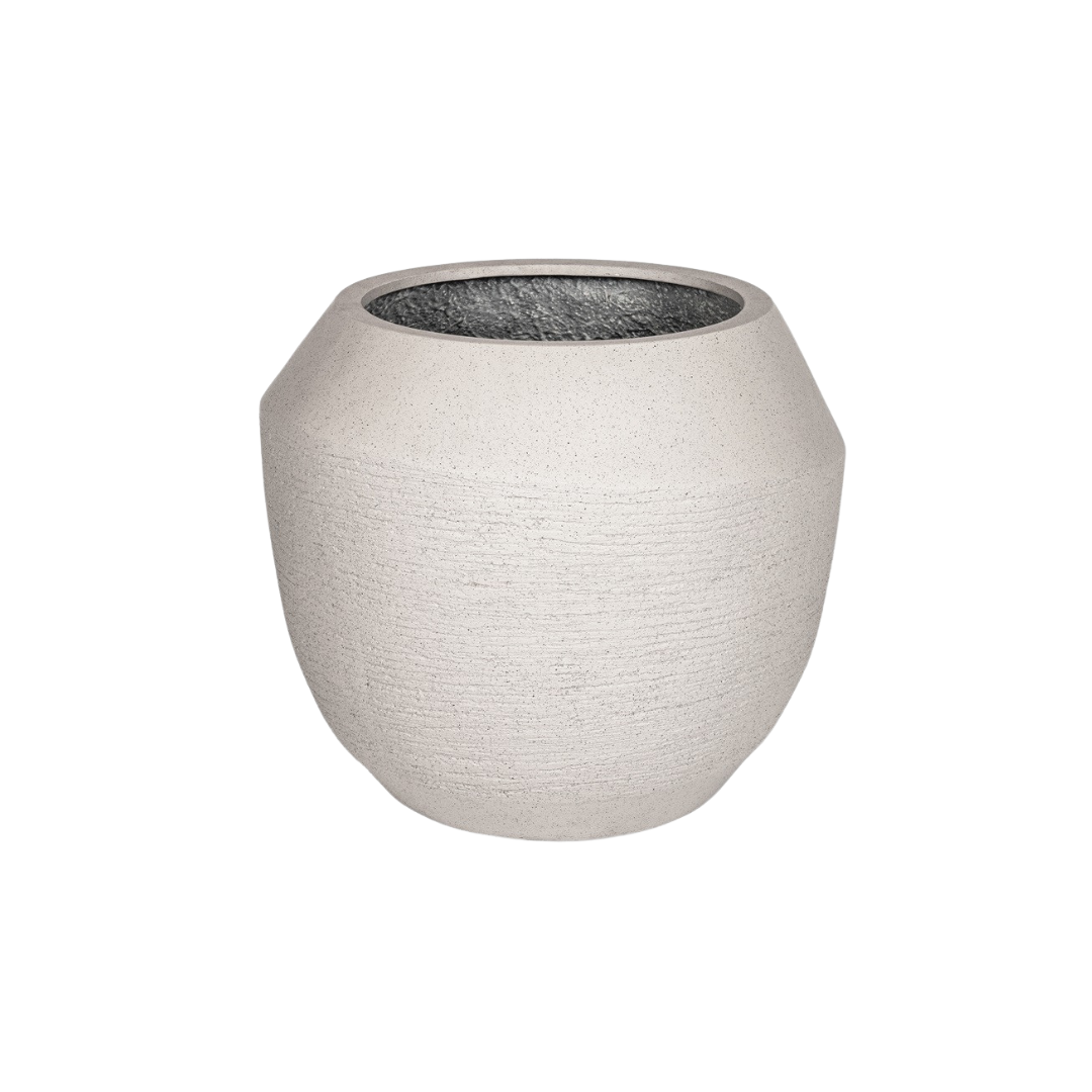 Topf Ruvido Sand – Großer Pflanzkübel Ø54 x H47cm – Rustikales, sandfarbenes Design – Wetterfeste Keramik – Ideal für große Pflanzen innen & außen – Plant