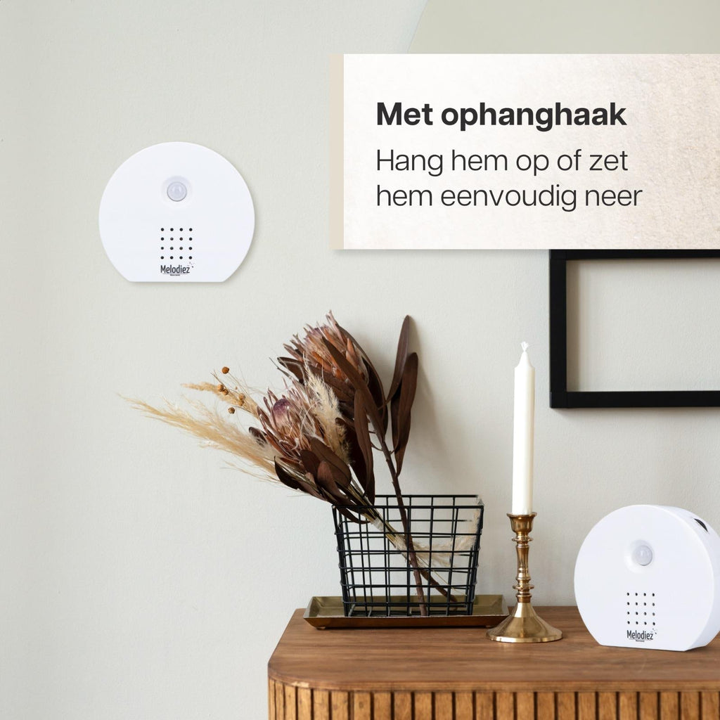 Melodiez Musikbox Weiß – Naturklänge mit Bewegungssensor – Kompakte Soundbox für beruhigende Vogelstimmen, Meeresrauschen & Dschungelklänge – Plant