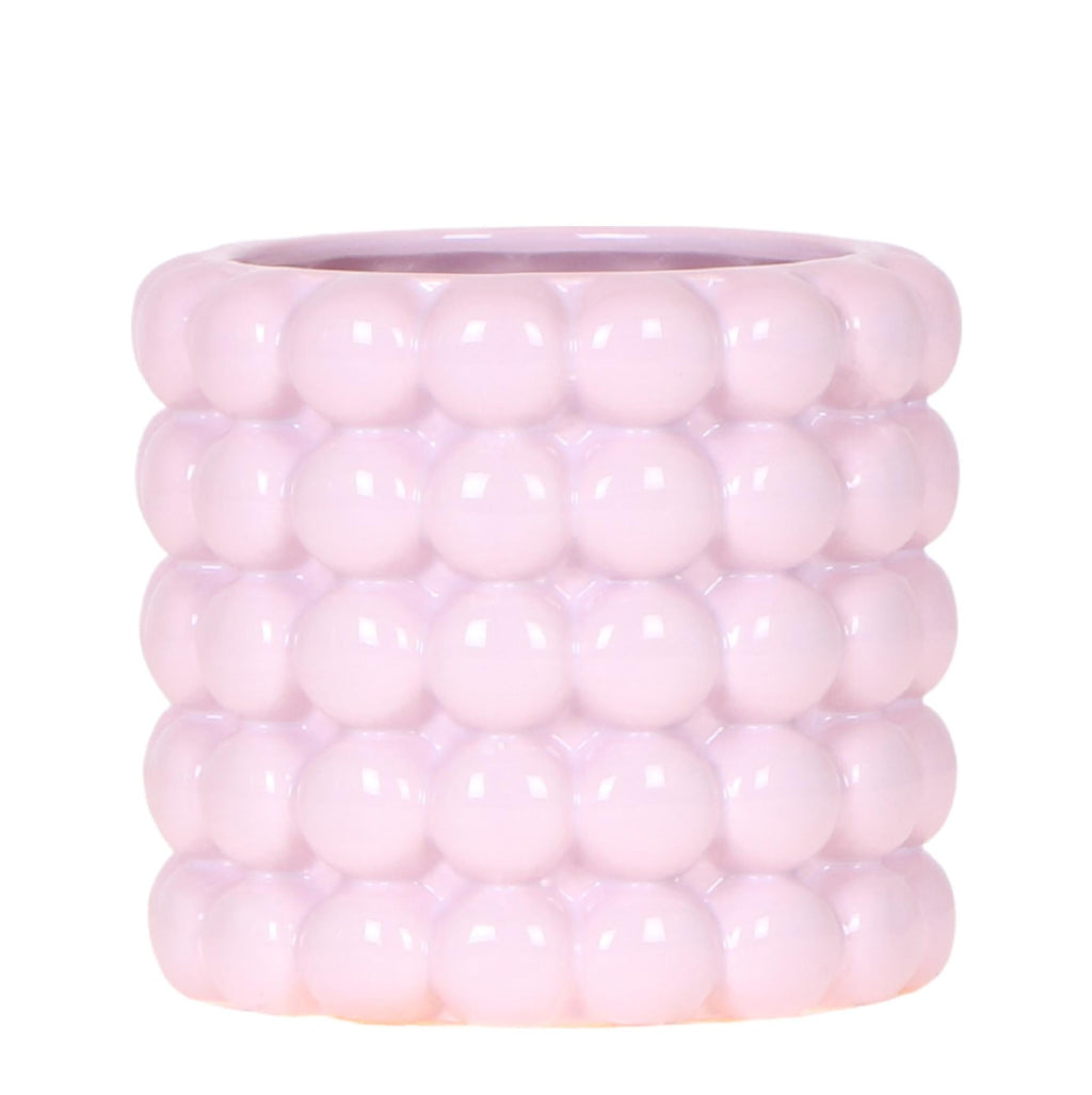 Ziertopf Poppy – Pink – Ø9cm – Moderner Keramik Blumentopf in glänzender Optik – Dekorativer Übertopf für kleine Zimmerpflanzen & Sukkulenten – Plant