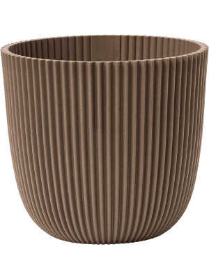 Topf Capi Nature Groove Warm Taupe – Ø25cm – Nachhaltiger Übertopf mit natürlicher Rillenstruktur – Inspiriert von Baumrinde – Für Zimmerpflanzen – Plant