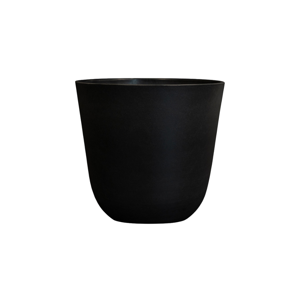 Pflanztopf Palermo Schwarz – D40xH36cm – Blumentopf in eleganter Betonoptik – , wetterfester Pflanzkübel aus robustem Kunststoff – Für Innen – Plant
