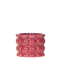 Übertopf Cotton Shine rot Ø6cm – Mini Blumentopf mit Reliefmuster – hochglänzender Retro – Übertopf im 70er – Design – Zimmerpflanzen – Pot