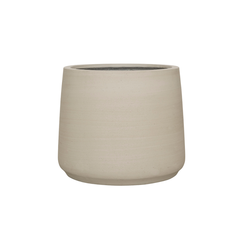 Pflanzgefäß Jumbo Patt Beige Washed – D23xH19cm – Blumentopf in Beton – Optik – Stilvoller Pflanzkübel für Innen & Außen – Plant