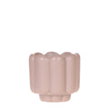 Retro – Ziertopf Sand Ø6cm – Runder Blumentopf mit Rillenstruktur – Übertopf im Vintage – Design – Mattes Finish für Mini – Plant