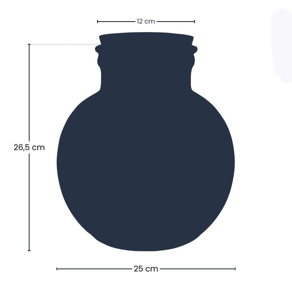 Terrarienflasche Teddy mit Korken – Ø25cm ↕26,5cm – Glasflasche aus Recyclingglas – ca. 7L Volumen – Für DIY – Terrarien & Mini – Ökosysteme – Plant