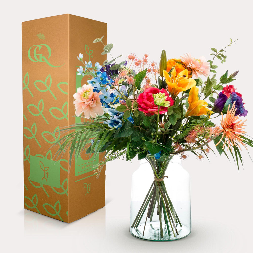 Kunstblumenstrauß – Pretty Powerful – 67cm – Hochwertiges Kunstblumen Bouquet für Wohnzimmer Büro Dekoration – Plant