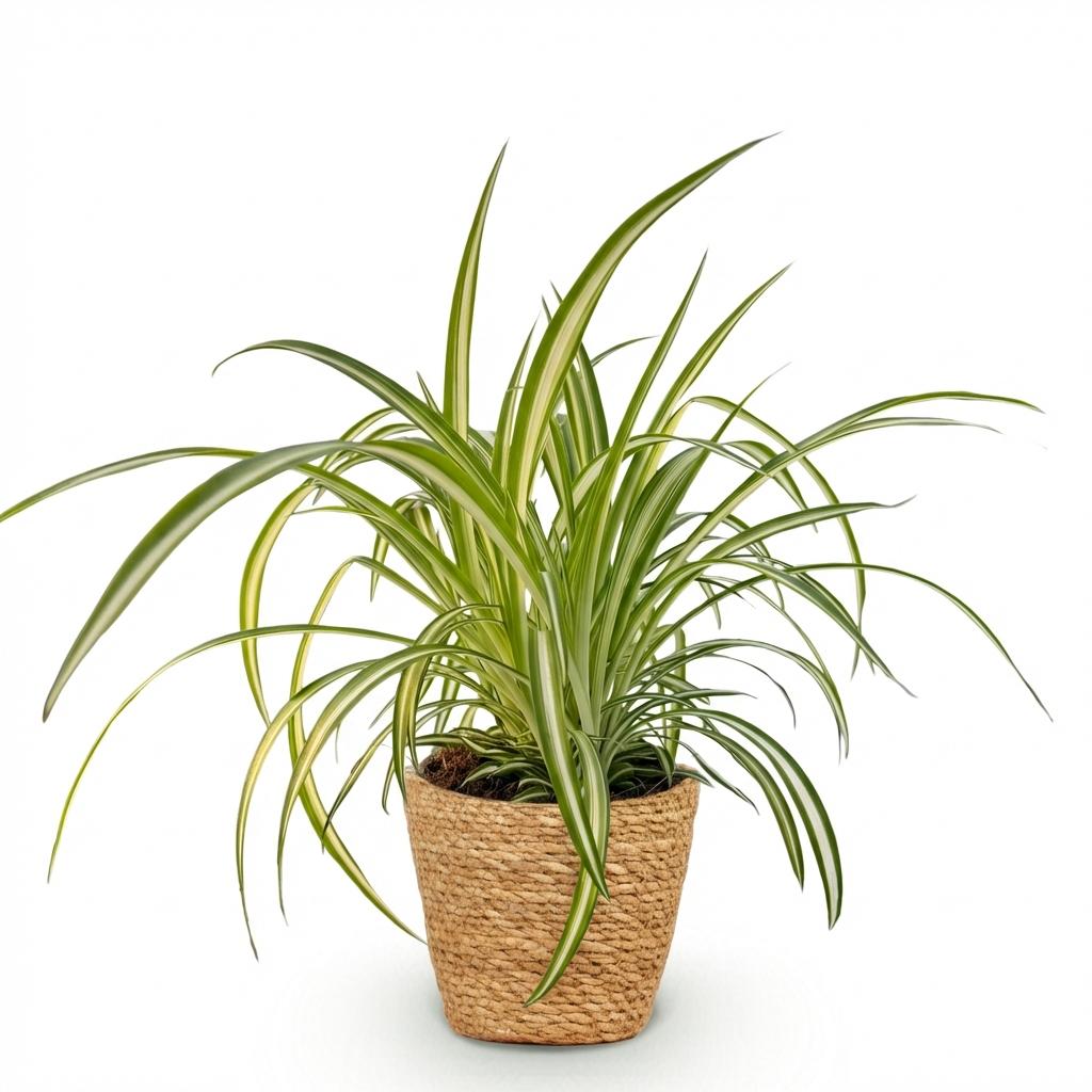 Chlorophytum comosum Variegatum Zimmerpflanze inkl. Naturkorb