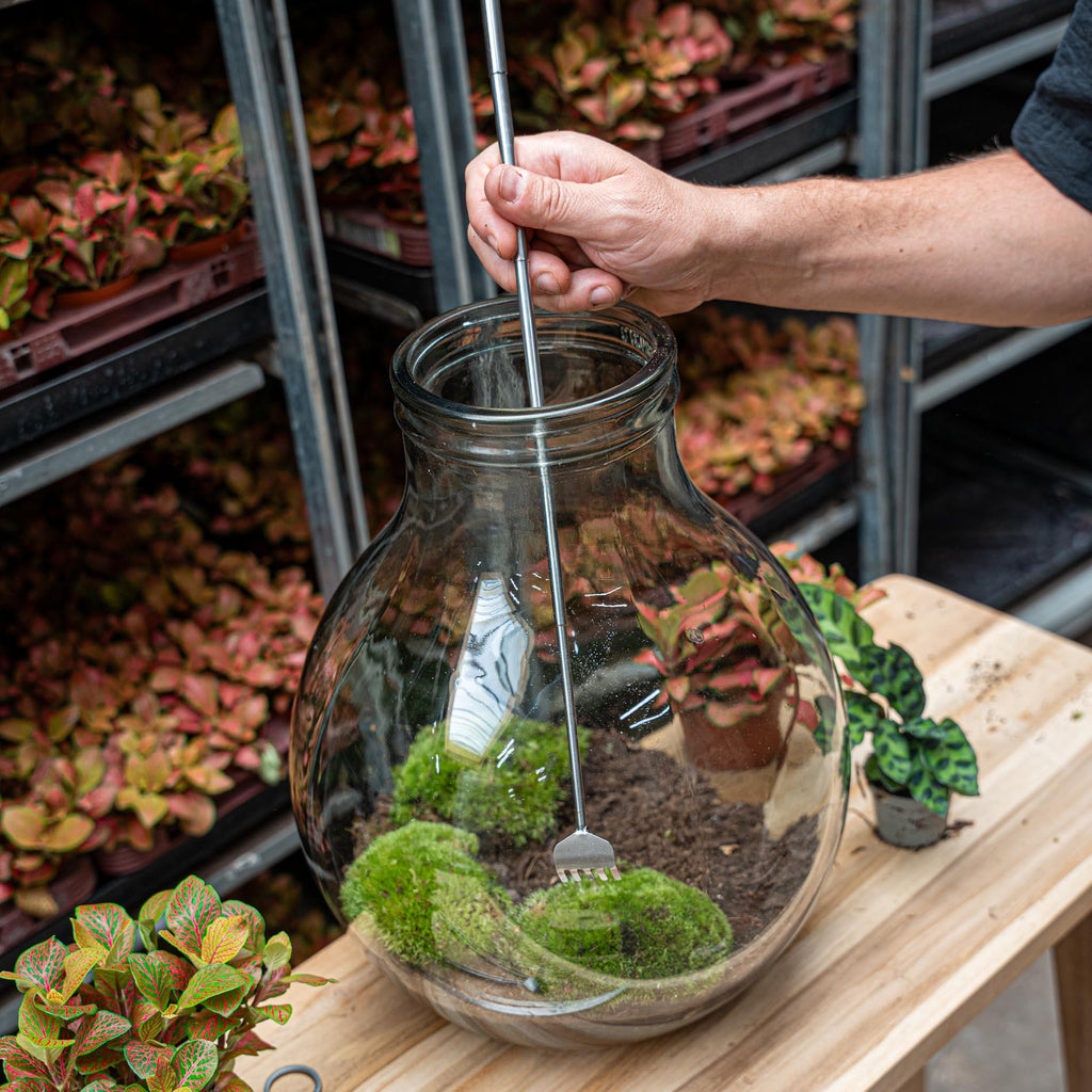Flaschengarten – Harke – Teleskop 16-49cm – Edelstahl – Präzisionswerkzeug für Terrarien, Mini – Gärten & Aquascaping – Plant