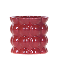 Übertopf Cotton Shine rot Ø9cm – Blumentopf mit Blasenrelief – hochglänzender Retro – Übertopf im 70er – Design – Pot