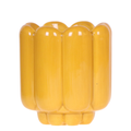Übertopf Retro Shine gelb Ø9cm – Blumentopf mit Blasenrelief – hochglänzender Retro – Übertopf im 70er – Design – Pot