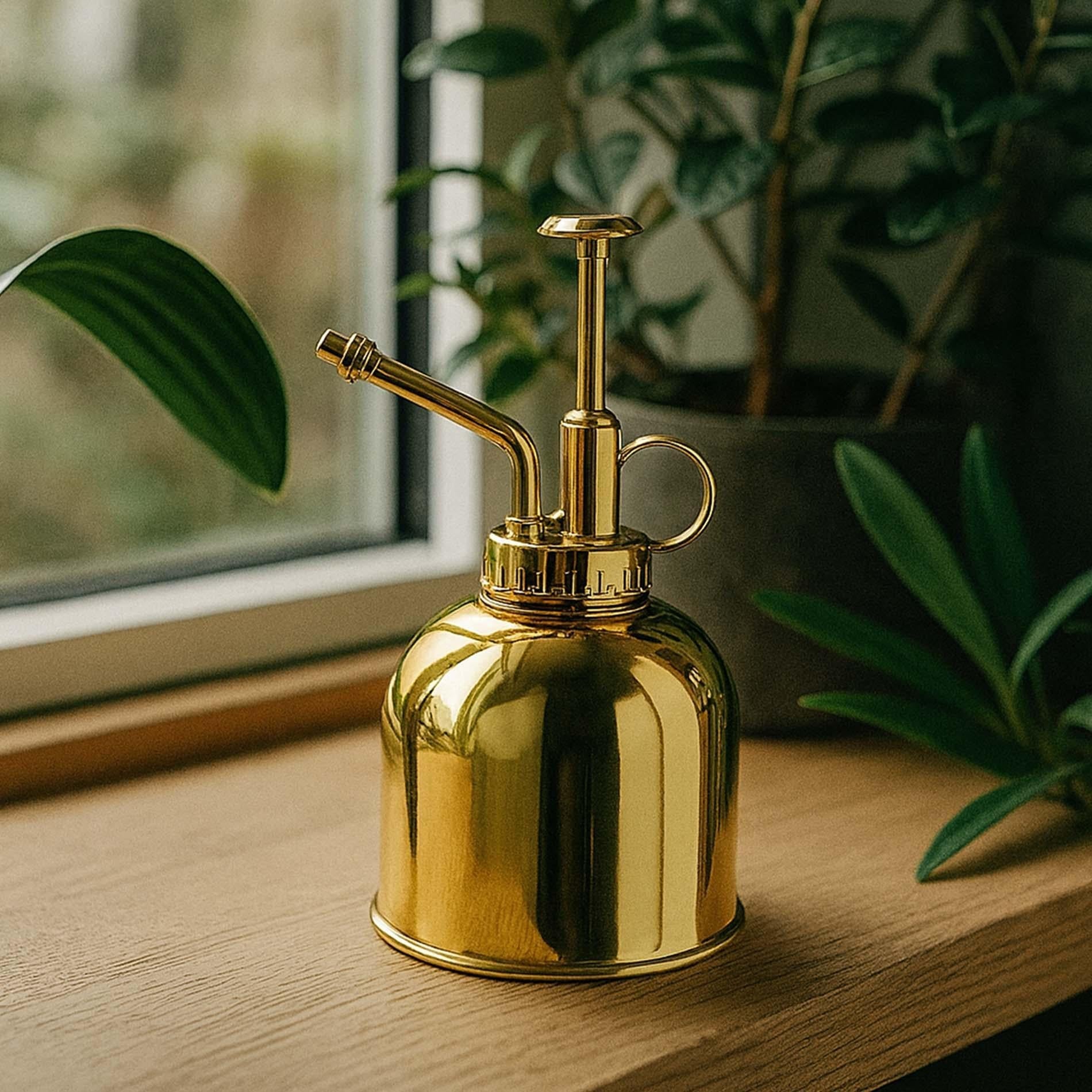 Pflanzensprüher Gold – Edelstahl 300ml – Feiner Nebel für Zimmerpflanzen, Terrarien & Kräuter – Plant