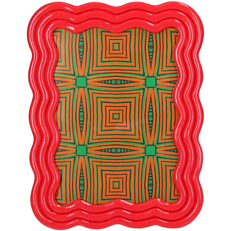 Fotorahmen – Gebogenes Polyresin – Rosa – 13x18cm – Eleganter Bilderrahmen in geschwungener Form – Für Fotos, Portraits & Erinnerungen – Tisch – Plant
