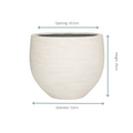 Pflanztopf Jumbo Orb Ivory Washed – D53xH45cm – Runder Design – Blumentopf in Elfenbein – Optik – Wetterfester Gartenkübel für Innen & Außen – Plant