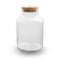 Terrarienflasche Milky mit LED – Korkdeckel – Ø21cm ↕30cm – Glasflasche aus Recyclingglas – ca. 9L Volumen – Ideal für DIY – Terrarien & Mini – Plant