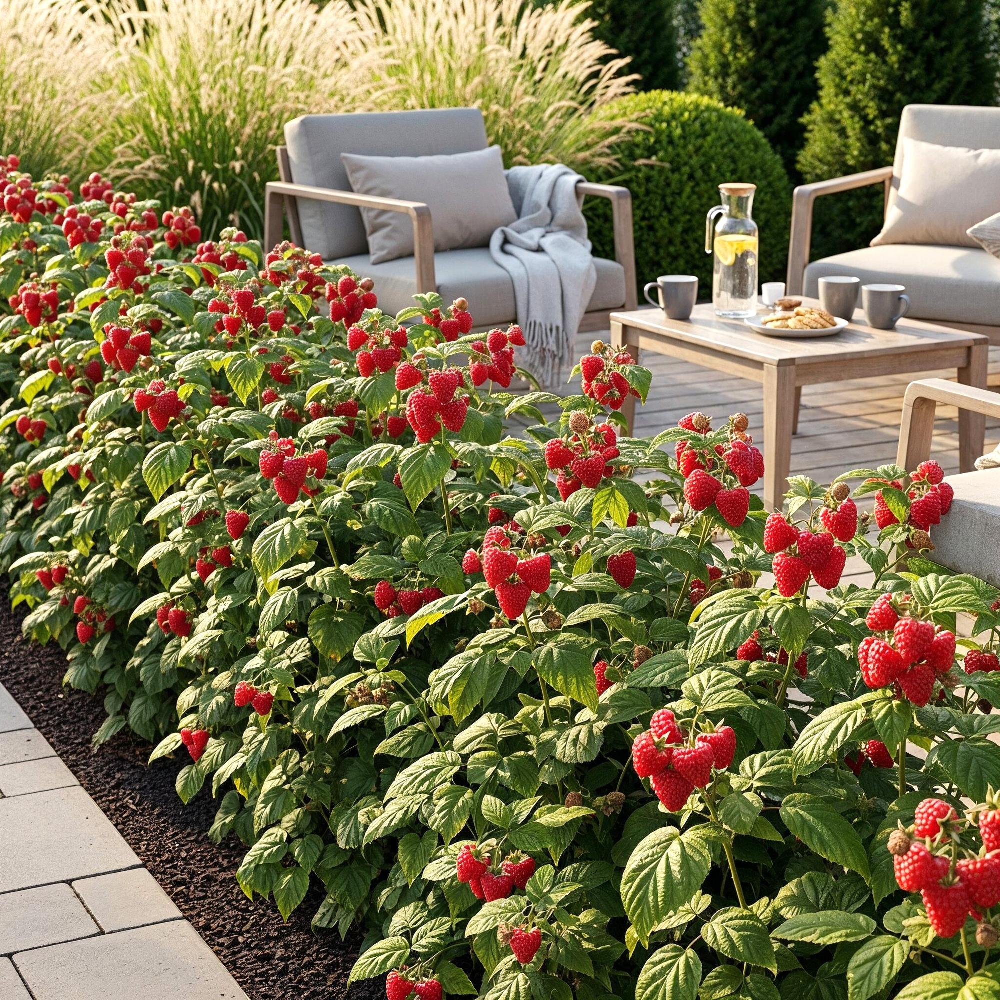 Himbeere Rubus idaeus Ottawa winterhart Ø9cm Höhe 30cm – Rote Himbeere für Garten Beet Balkon & Terrasse – Süß & ertragreich