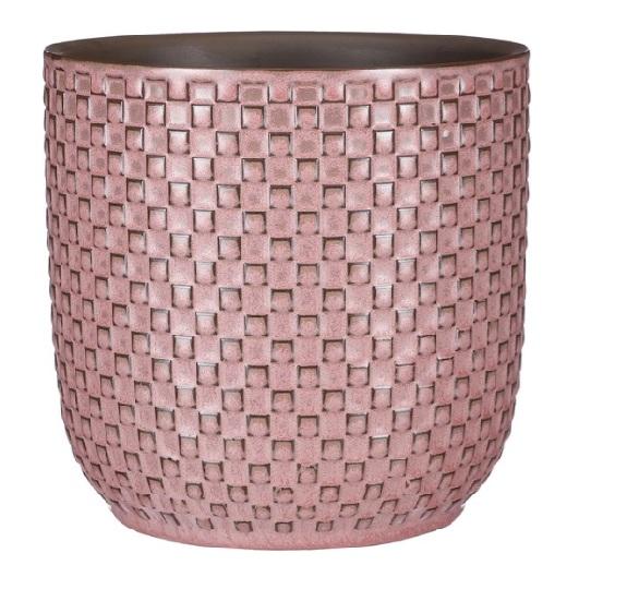 Mini Blumentopf Relief Rosa – D7cm – Keramikoptik Pflanztopf mit zarter Struktur – Ideal für Sukkulenten Kakteen & kleine Zimmerpflanzen – Plant