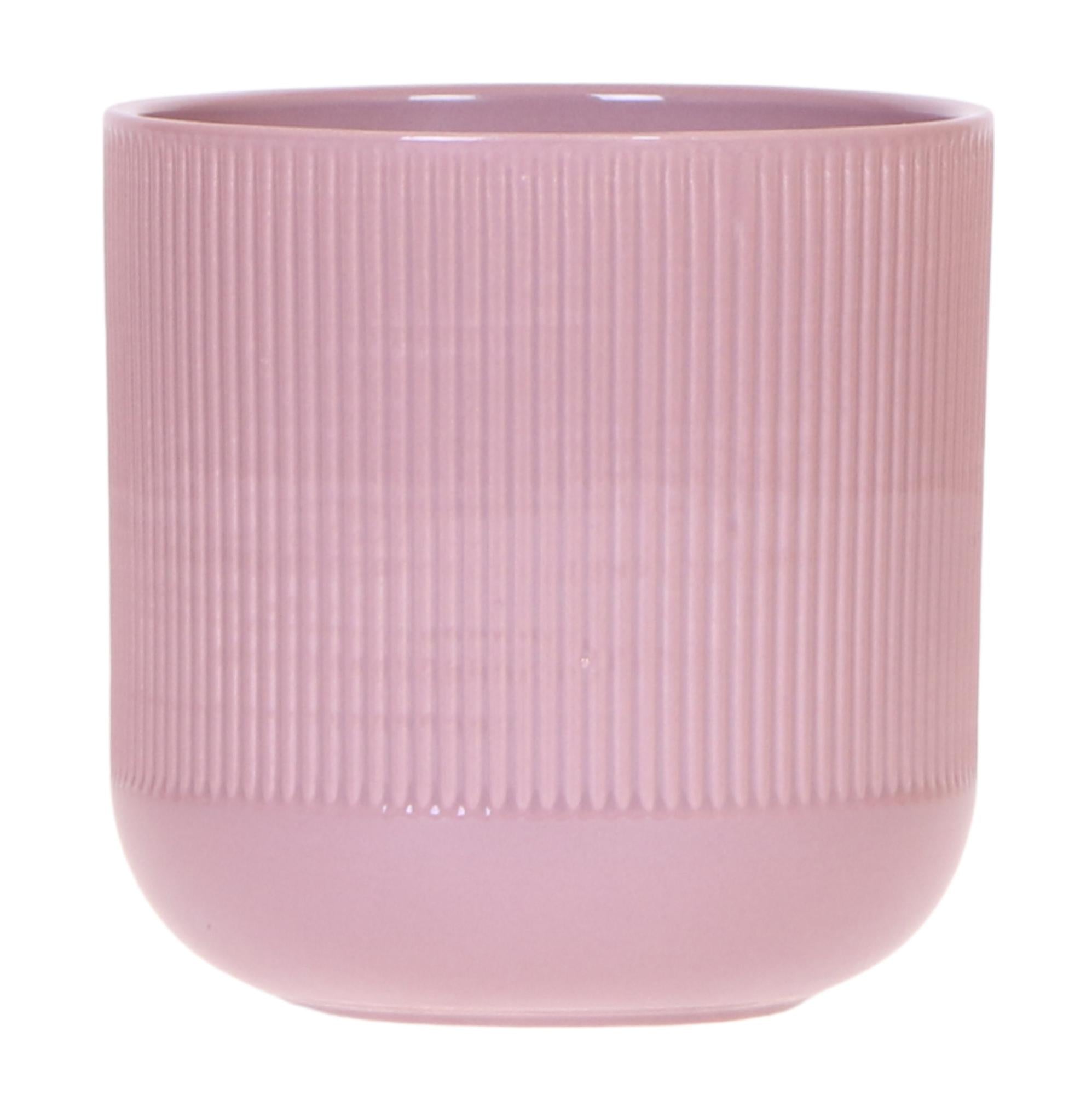 Flare Dekotopf – Ø12cm – Lila Retro – Blumentopf im 70er Jahre Stil – Strukturierte Oberfläche – Pflanzgefäß aus Keramik – Indoor – Ziertopf – Plant