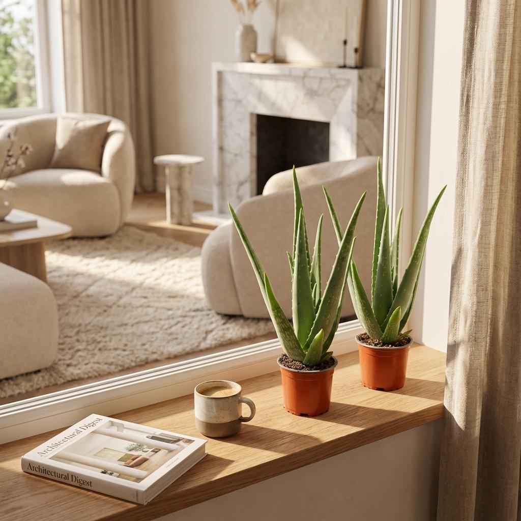 Aloe Vera – 2 Pflanzen – Ø10,5cm – Höhe 35-40cm – Pflegeleichte Sukkulente – Heilpflanze mit fleischigen Blättern – Ideal für Fensterbank & Wohnraum