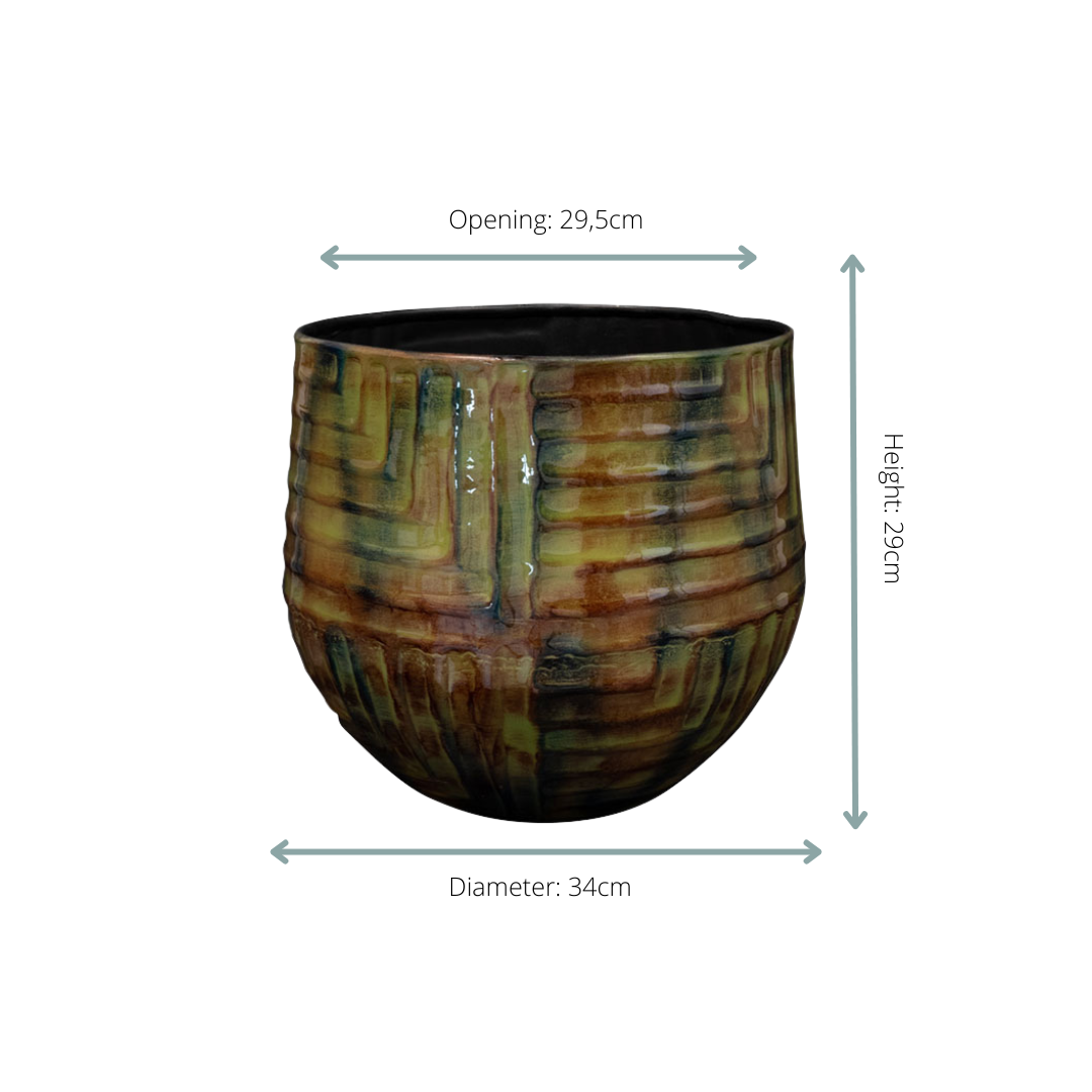 Pflanztopf Mette Marrakech – D34xH29cm – Großer Blumentopf in marokkanischem Stil – Ziertopf für Innen & Außen – Plant