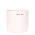 Ziertopf I Love You – Ø9cm – Weißer Keramiktopf mit rotem Schriftzug – Romantischer Blumentopf als Geschenkidee – Plant