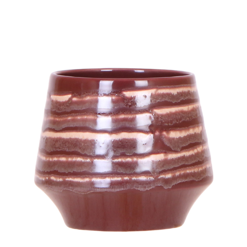 Übertopf Moonstone Burgundy Ø9cm – eleganter Keramik Blumentopf in Burgundrot – fein geschichtete Glasur mit dezentem Glanz – Pot