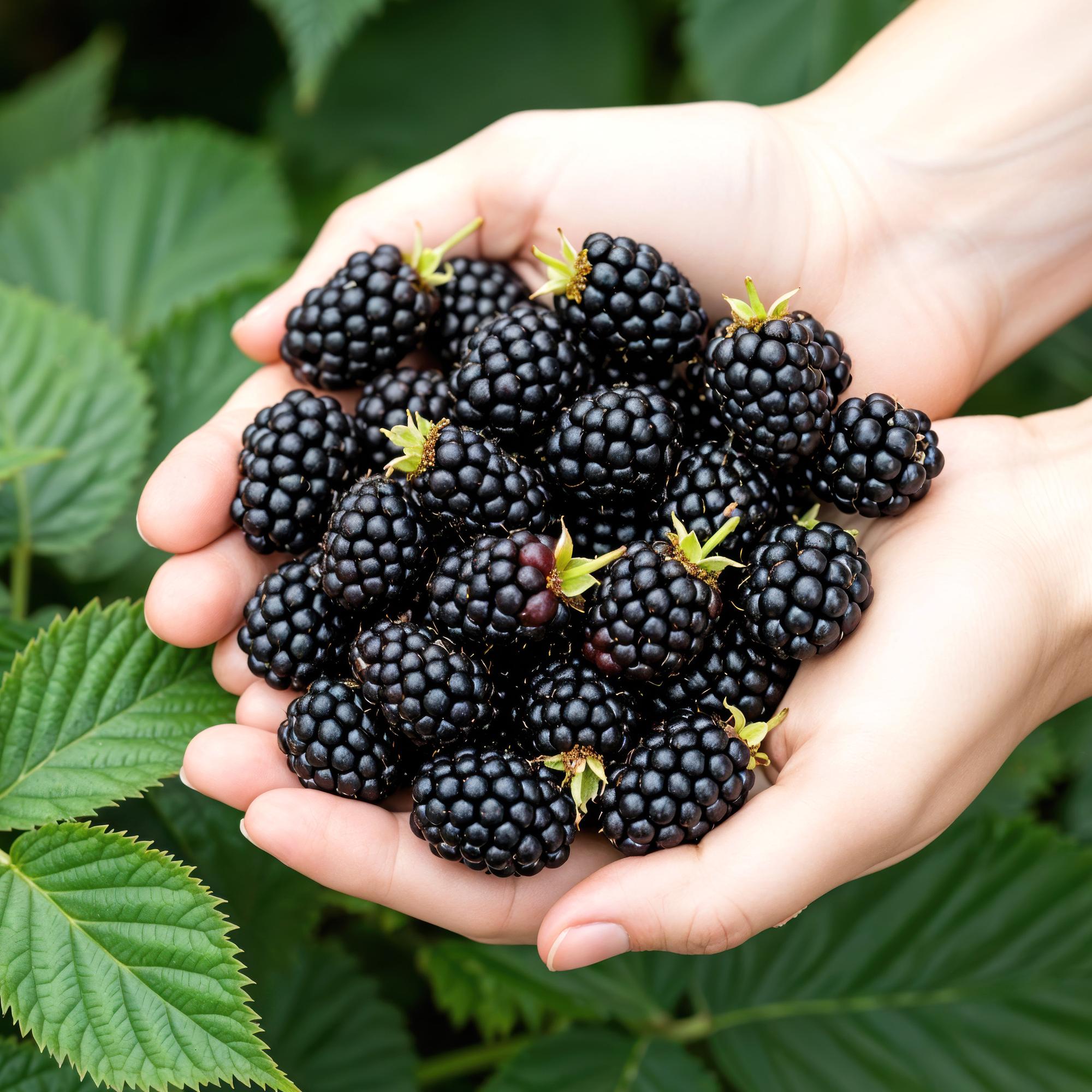 Dornlose Brombeere Rubus fruticosus winterhart 6 Pflanzen Ø9cm Höhe 30cm – Saftige Brombeeren für Garten Beet Balkon & Terrasse