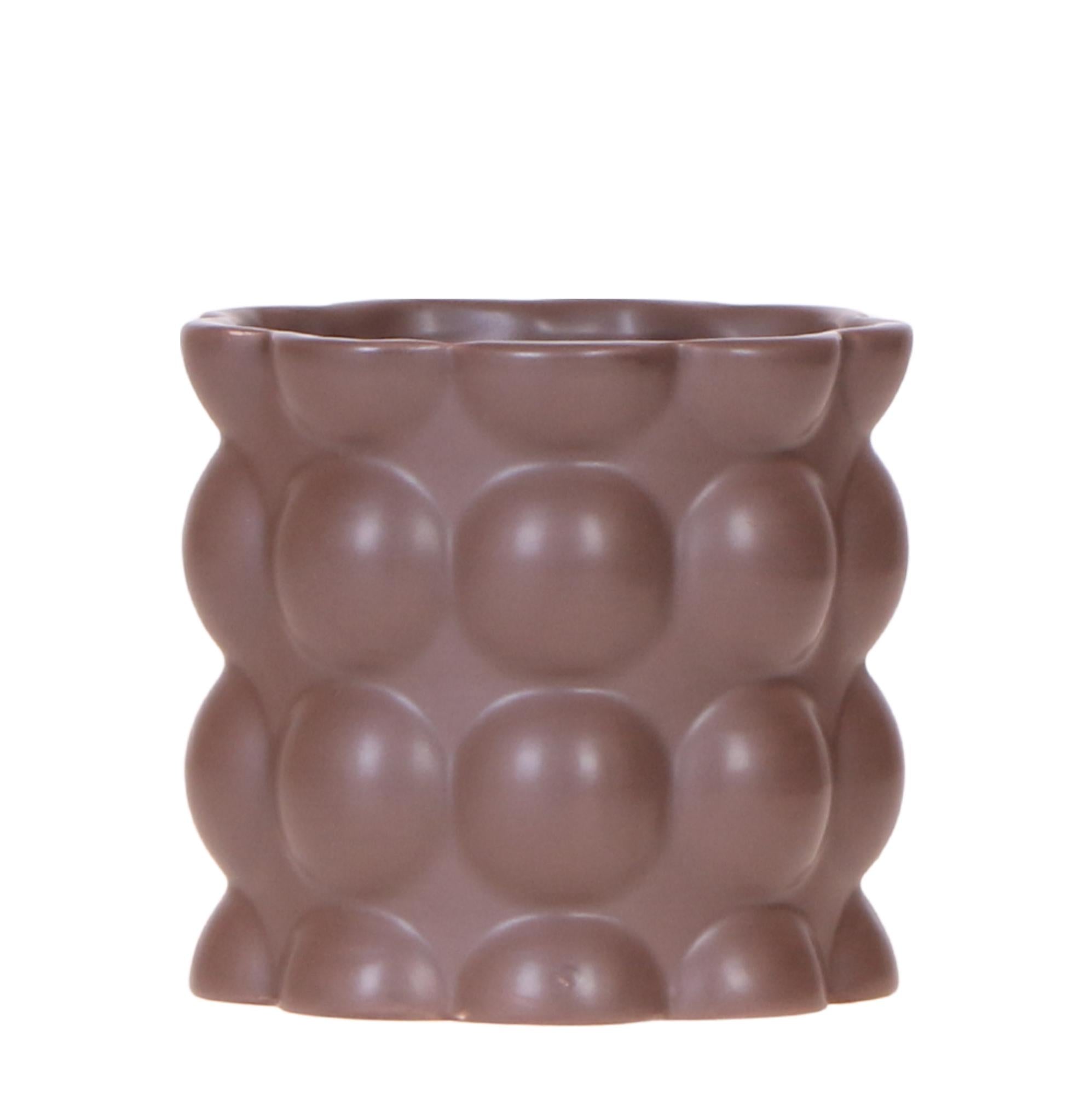 Ziertopf Cotton – Braun – Ø9cm – Blumentopf mit matter Oberfläche – Pflanztopf aus der Slow Living Kollektion – Für kleine Pflanzen & Orchideen – Plant