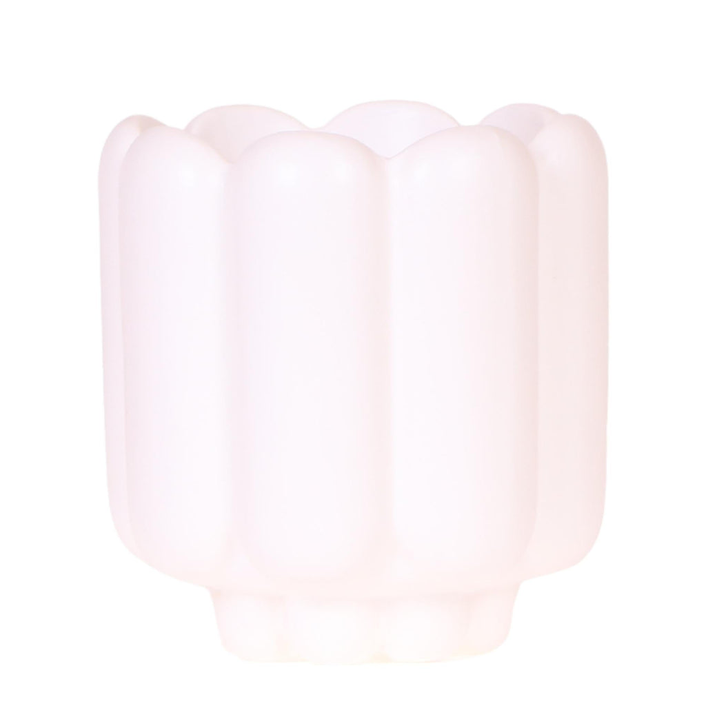 Retro Pflanztopf – Weiß – Ø9cm – Übertopf aus Keramik – Slow Living Kollektion – Blumentopf mit Rillenstruktur – Plant