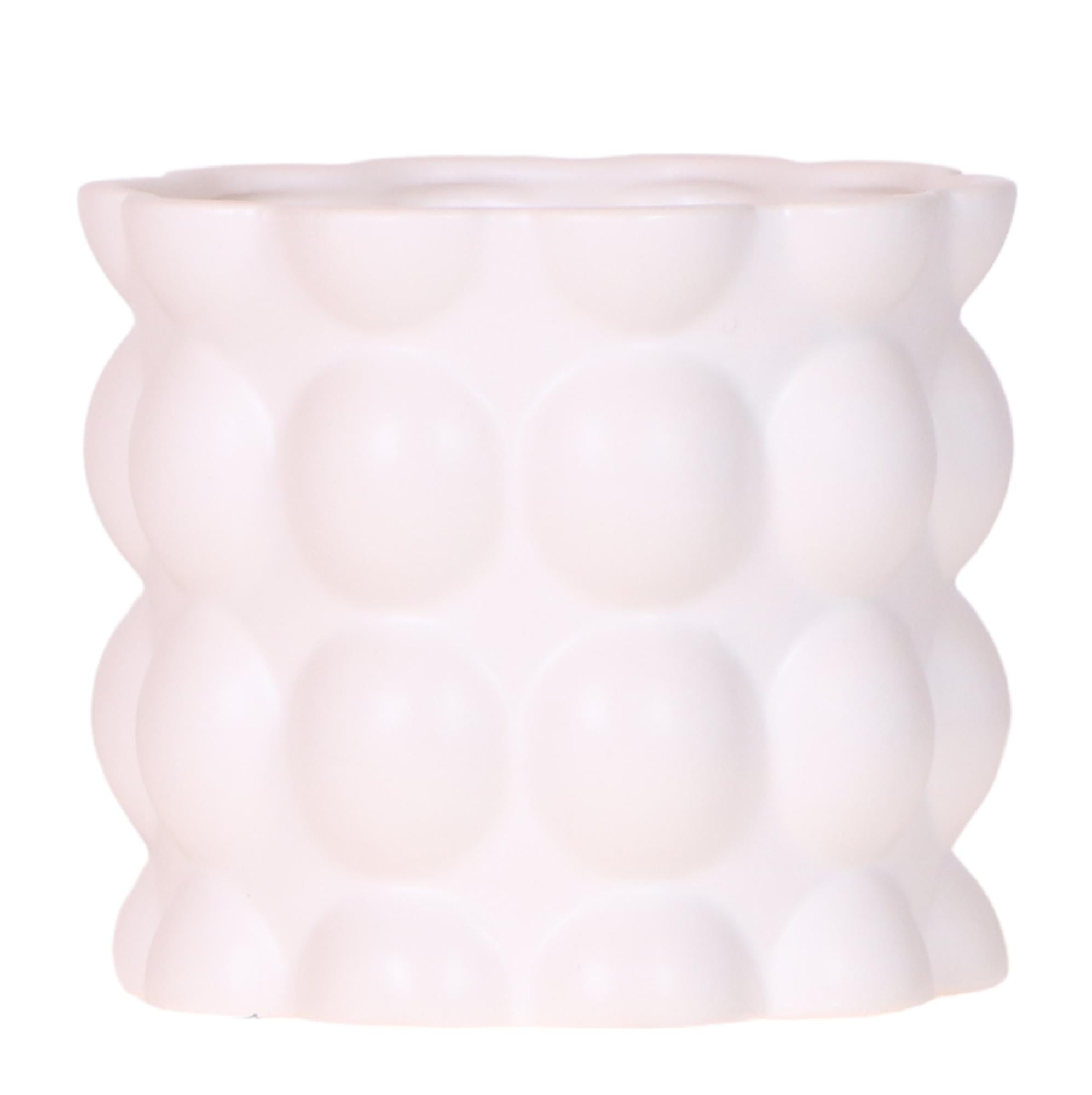 Blumentopf Cotton – Weiß – Ø12cm – Moderner Keramik Pflanztopf in matter Optik – Stilvoller Übertopf für Zimmerpflanzen, Sukkulenten & Orchideen – Plant