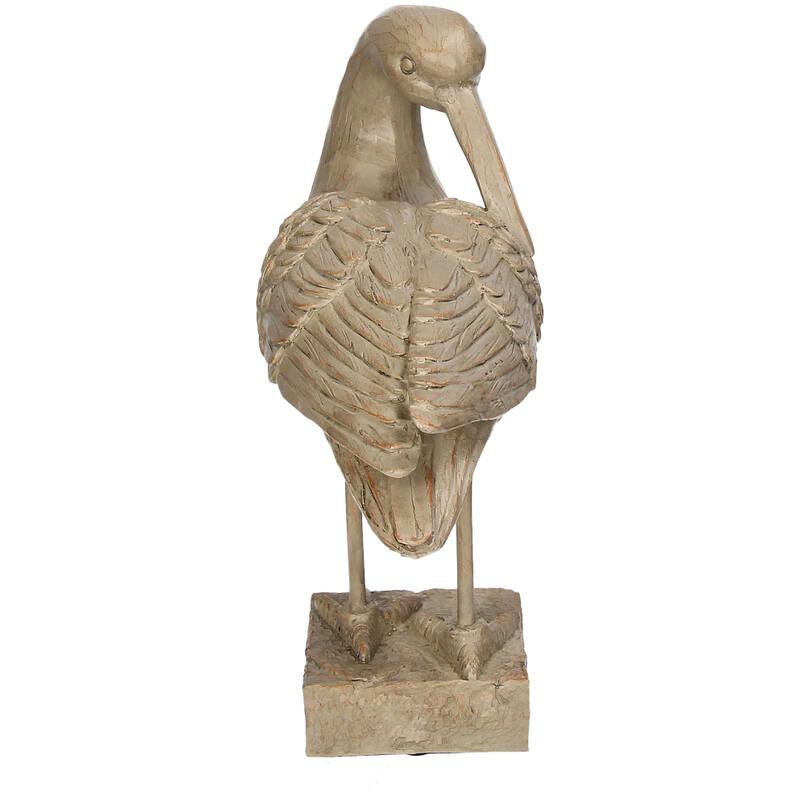 Vogel Dekofigur aus Polyresin – beige – 25,5cm – realistisches Ornament mit feinen Details – stilvolle Wohn – Naturdeko für Innenräume – Standard