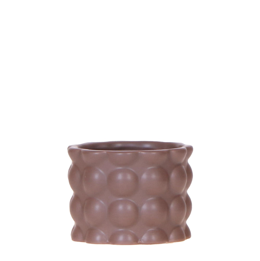 Blumentopf Cotton – Braun – Ø6cm – Kleiner Keramik Pflanztopf in matter Optik – Stilvoller Übertopf im Slow Living Design für Mini – Plant