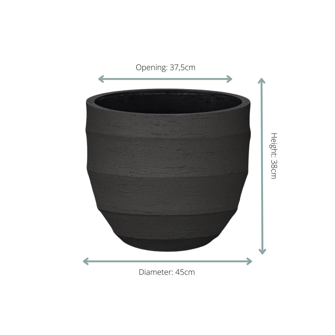 Pflanztopf Bordo New Egg Earth – D45xH38cm – Blumentopf in warmer Natursteinoptik – , wetterfester Pflanzkübel aus robustem Kunststoff – Für Innen – Plant