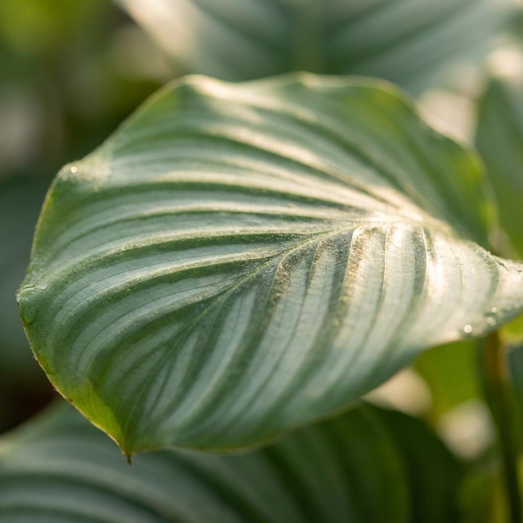 Korbmarante Calathea Orbifolia – Ø17cm – Höhe 40-50cm – Große silbrig gestreifte Blätter – Dekorative Zimmerpflanze für Wohnraum Büro & Schlafzimmer – Plant