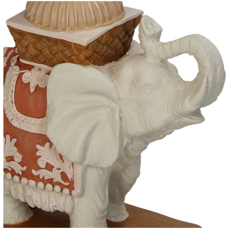 Kerzenständer Elefant Rosa/Grün – Polyresin – 34,5cm – Exotische Deko für Tisch, Sideboard & Fensterbank – Plant
