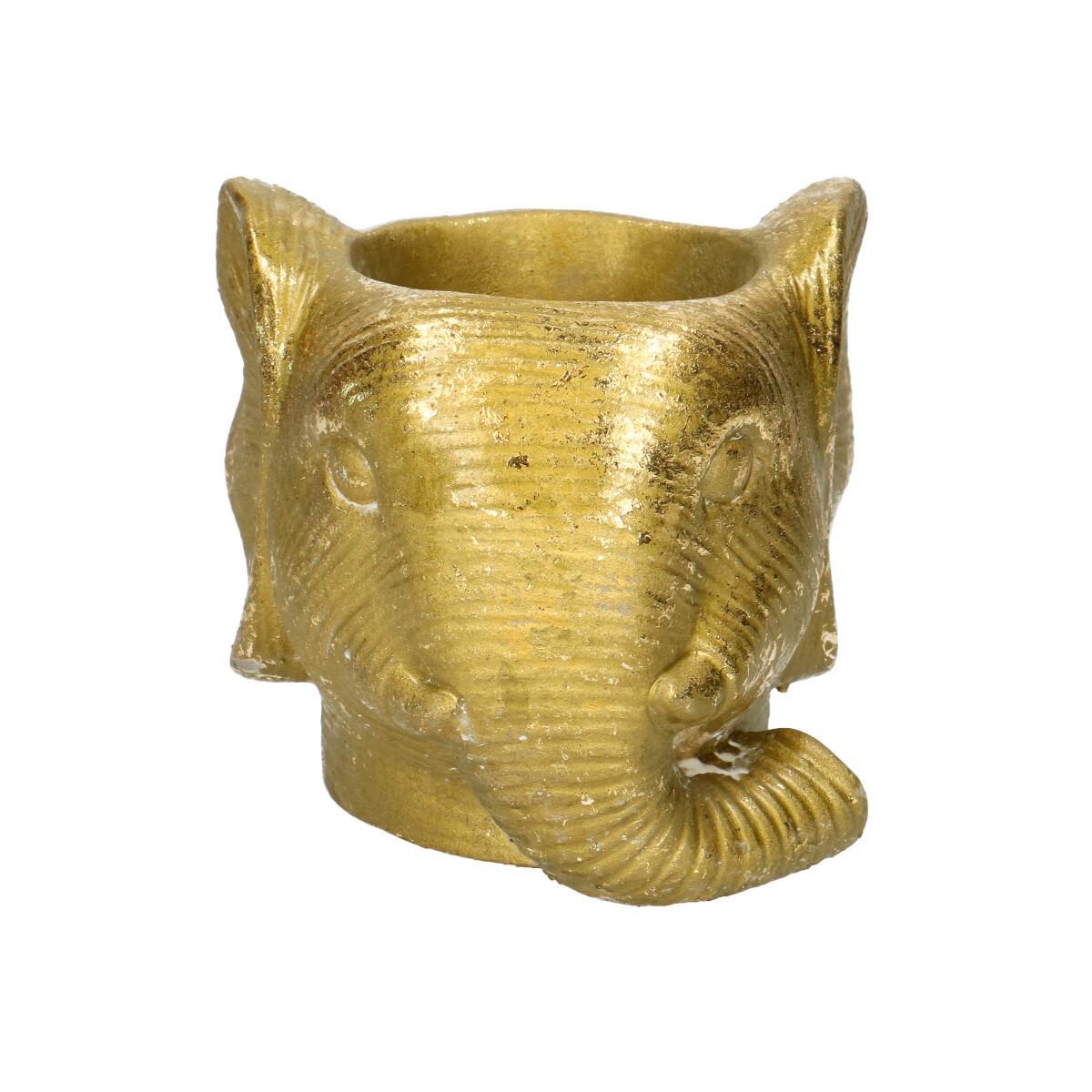 Blumentopf Elefant – Gold – D11/12xH10cm – Dekorativer Pflanztopf in Elefantenform – Glänzender Keramiktopf für Zimmerpflanzen, Kakteen & Sukkulenten – Plant