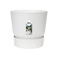 Pflanztopf Greenville Round – Weiß – Ø30cm – Mit integriertem Wasserspeicher – Aus recyceltem Kunststoff – Wetterfest & langlebig – Plant