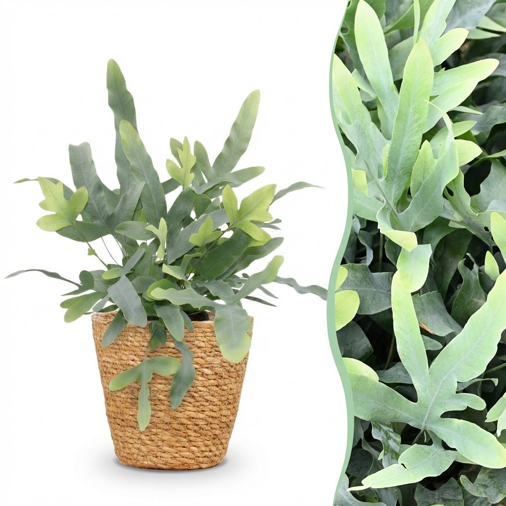 Phlebodium aureum Blue Star Zimmerpflanze inkl. Naturkorb