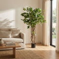 Ficus Liana Kunstbaum – 140cm – künstliche Pflanze mit realistischer Blattstruktur – Pflegefreier Deko Baum für Wohnzimmer Büro & Empfangsbereich – Standard