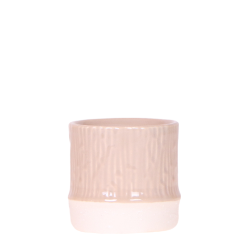 Bamboo Übertopf Sand – Mini Blumentopf Ø6cm – Naturfarbener Pflanztopf mit Bambusstruktur – Kleiner Übertopf für Orchideen Sukkulenten & Deko – Pot