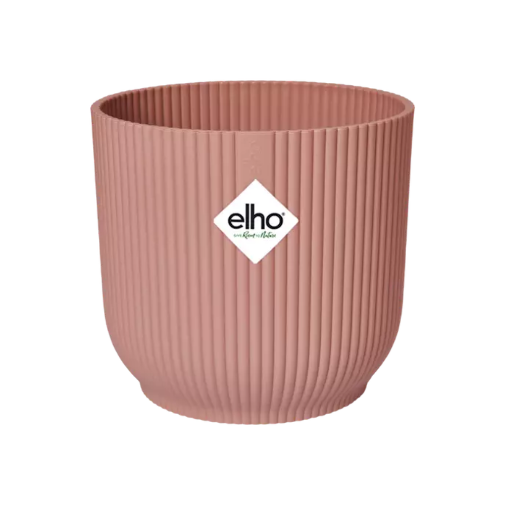 Pflanztopf Vibes Fold Rosa – Ø14cm – Übertopf mit Rillenstruktur – Für Zimmerpflanzen – Aus recyceltem Kunststoff – Leicht, langlebig & stilvoll – Plant