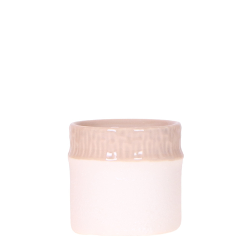 Übertopf Tree sand Ø6cm – Mini Blumentopf mit Struktur – neutraler Keramik – Übertopf für kleine Zimmerpflanzen, Orchideen & Sukkulenten – Pot