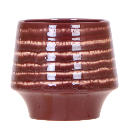 Übertopf Moonstone Burgundy Ø12cm – eleganter Keramik Blumentopf in Burgundrot – fein geschichtete Glasur mit dezentem Glanz – Pot