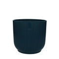 Blumentopf Vibes Blau – D18cm H17cm – Pflanztopf mit gerillter Oberfläche – Dekorativer Übertopf für Zimmerpflanzen – Für Wohnraum Büro & Regal – Pot