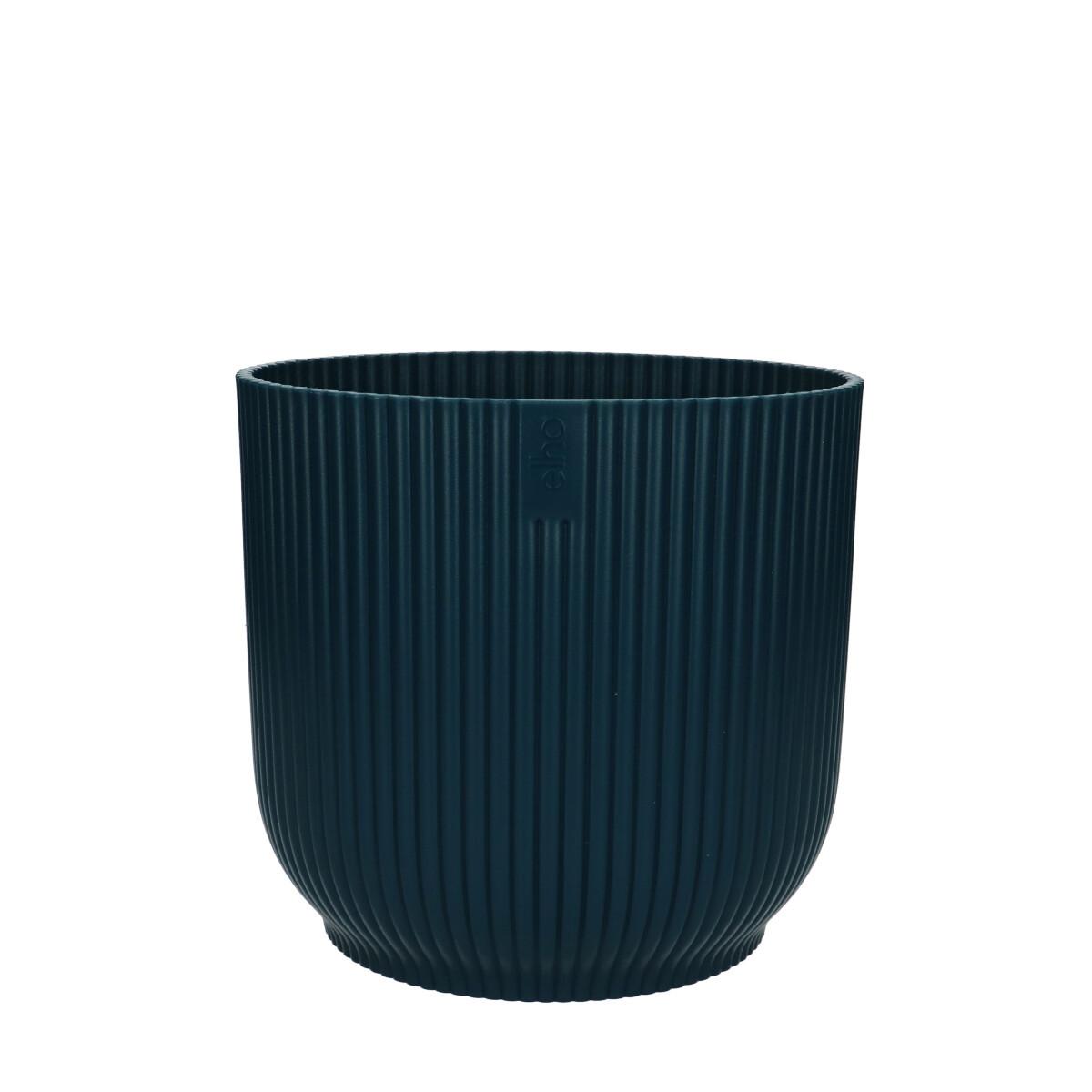 Blumentopf Vibes Blau – D18cm H17cm – Pflanztopf mit gerillter Oberfläche – Dekorativer Übertopf für Zimmerpflanzen – Für Wohnraum Büro & Regal – Pot