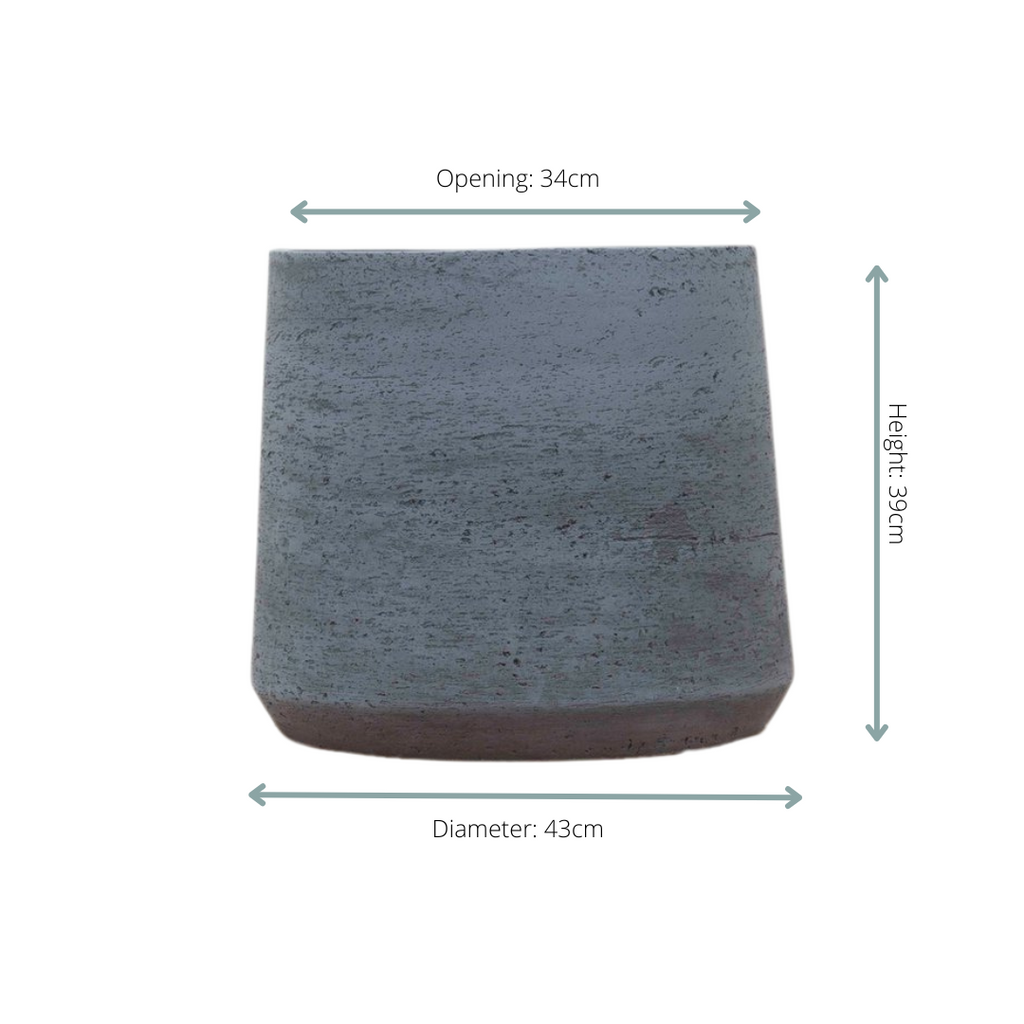 Pflanzgefäß Aniek Anthrazit – D43xH39cm – Moderner Blumentopf in Betonoptik – Stilvoller Pflanzkübel für Innen & Außen – Dekorativer Ziertopf für Pflanzen und Gräser – Plant